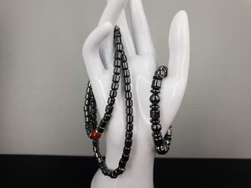 Terahertz & Carnelian Stone / Armbandlengte 15 cm - 15,5 cm