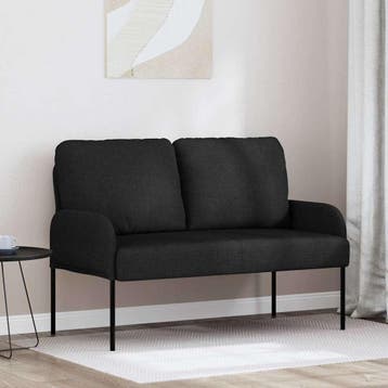 vidaXL bank / zetelen met kussen 110cm Zwart Multiplex, Verzenden, Nieuw