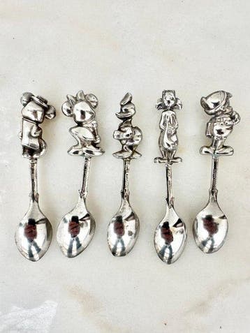 Disney - Beeldje - Solid Silver spoons (5) - Zilver, Verzamelen, Nieuw