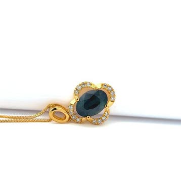 Ketting met hanger - 14 karaat Geel goud - 1.16ct. tw.