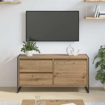 vidaXL TV Kast 100 x 36 x 49,5 cm Ambachtelijk Eiken Bewerkt, Verzenden, Nieuw