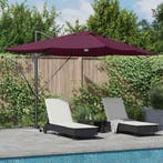 vidaXL Parasol Bordeaux Rood 351 x 250 x 253 cm Polyester en, Tuin en Terras, Verzenden, Nieuw