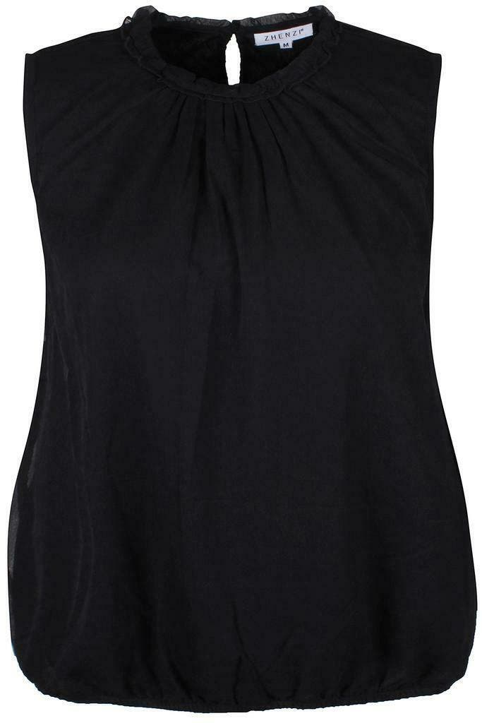 Singlet Zhenzi crepe chiffon ruche maat 54/56, Kleding | Dames, T-shirts, Verzenden