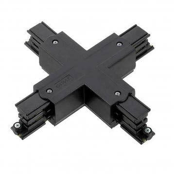 3-Fase Rails X-Vorm connector | Zwart, Verzenden