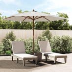vidaXL Parasol met houten paal 299x240 cm zandkleurig, Tuin en Terras, Verzenden, Nieuw