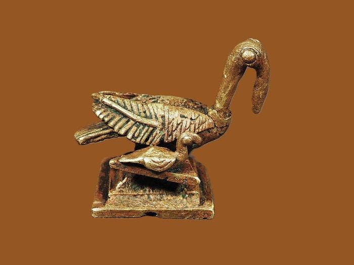 Gewicht om figuurlijk goud te wegen. Vogel en zijn twee, Antiek en Kunst, Kunst | Niet-Westerse kunst