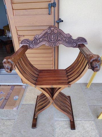 Stoel - Hout - Savonarola Vintage