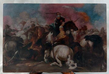 Scuola Fiamminga (XIX), Naar - Scena di battaglia di
