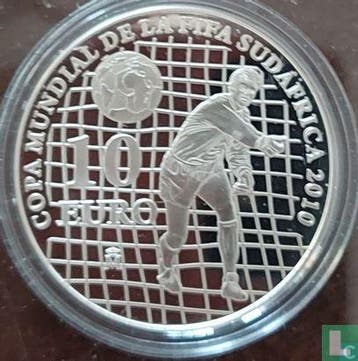 Spanje 10 euro 2009 (PROOF) 2010 Football World Cup in S..., Postzegels en Munten, Verzenden, Goud, Spanje, 10 euro