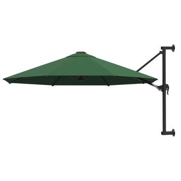 vidaXL Wandparasol met metalen paal 300 cm groen, Tuin en Terras, Verzenden, Nieuw