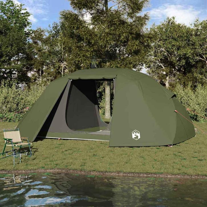 vidaXL Vistent Olijf Groen 514 x 465 x 187 cm Polyester en, Caravans en Kamperen, Tenten, Nieuw, Verzenden