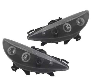 PHARES PEUGEOT 207 06-12 ANGEL EYES FOND NOIR, Autos : Pièces & Accessoires, Verzenden