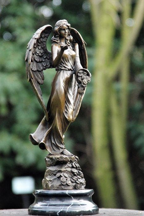 sculptuur, bijzonder gedetaileerd bronzen sculptuur.lady, Antiek en Kunst, Kunst | Designobjecten