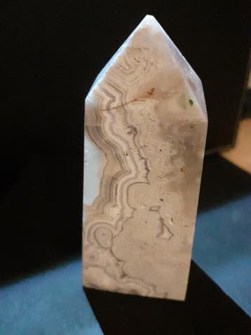 Natural Beige Mexican Agate tower - 7.3 cm - 89 gr - crazy l, Verzenden, Nieuw