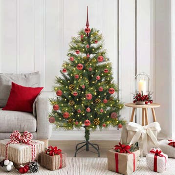 vidaXL Kunstmatige Scharnierende Kerstboom met Kegels Groen, Verzenden
