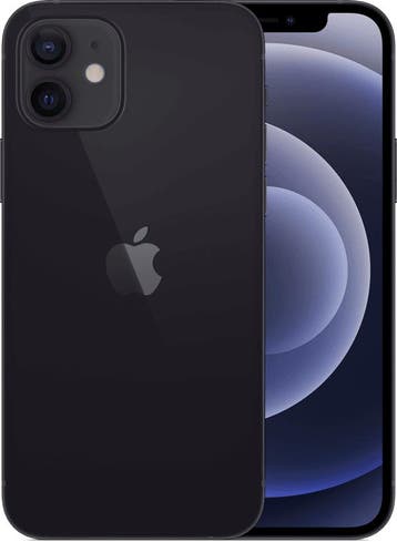 Nieuwstaat Apple iPhone 12 (model 2020) 64GB zwart 6.1 + 12, Ophalen of Verzenden