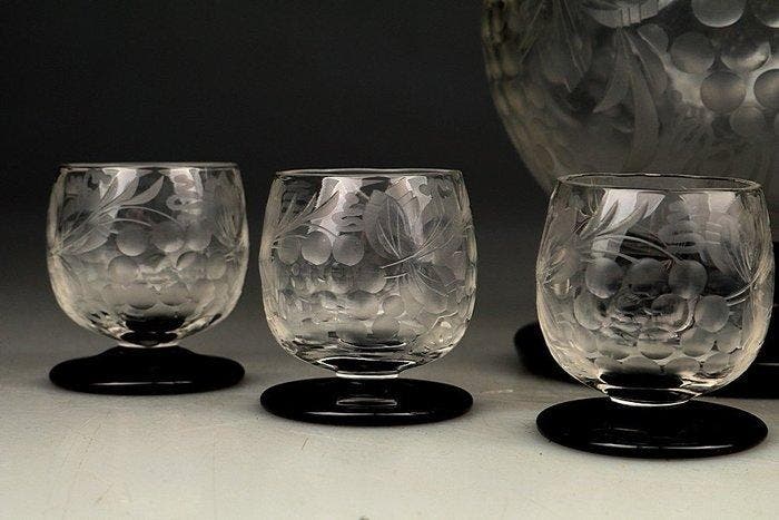 Bohemia - Karaf - Glas - Karaf met glazen, Antiek en Kunst, Kunst | Designobjecten