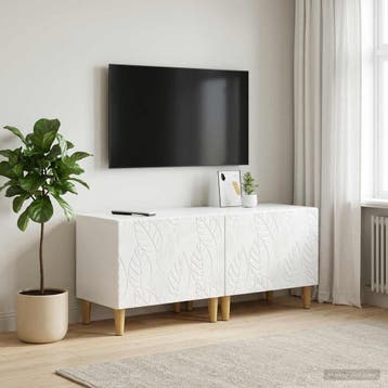 vidaXL Tv-meubel Hoogglans Wit Bewerkt hout, Verzenden, Nieuw