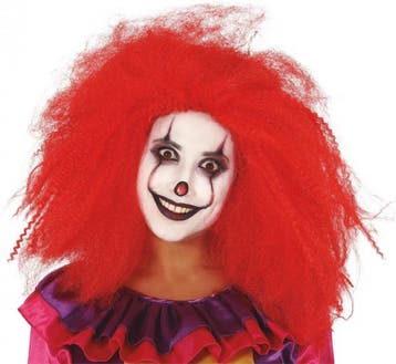 Clown Pruik Afro Rood, Verzenden, Nieuw