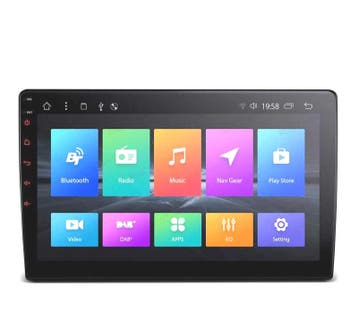Autoradio Gps 2Din Android 9.0 Lcd Tactile 10  Carplay Usb D, Verzenden