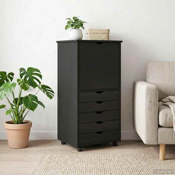 vidaXL Rollende kast 53 x 39 x 103 cm Massief vurenhout, Verzenden