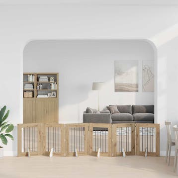 vidaXL Opvouwbaar hondenhekje met standaards 6 st Artisanaal, Dieren en Toebehoren, Verzenden, Nieuw