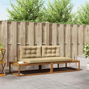 vidaXL Buiten bank set Massief Acacia Hout en Polyester, Verzenden, Nieuw