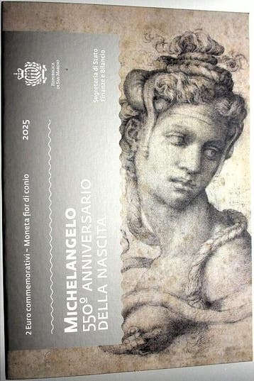 2 Euro 2025 San Marino Michelangelo, Verzenden, België