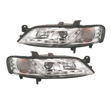 Phares Led Daylight Pour Opel Vectra 99-02 Fond Chromé, Verzenden