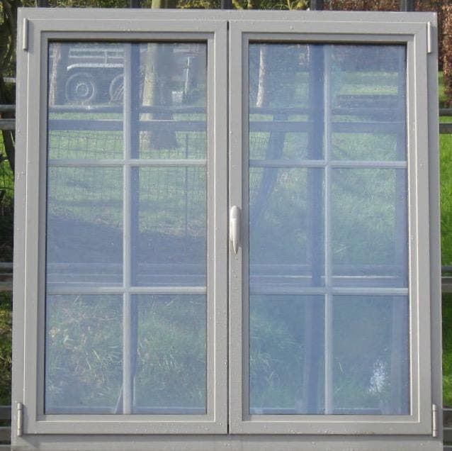 aluminium raam , chassis , venster 150 x 157 steengrijs 7030, Doe-het-zelf en Bouw, Raamkozijnen en Schuifdeuren, Nieuw, Ophalen of Verzenden