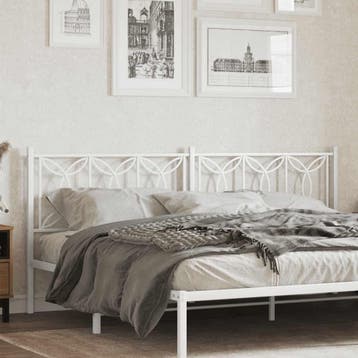 vidaXL Vervangend hoofdbord 193 cm metaal wit, Verzenden, Nieuw