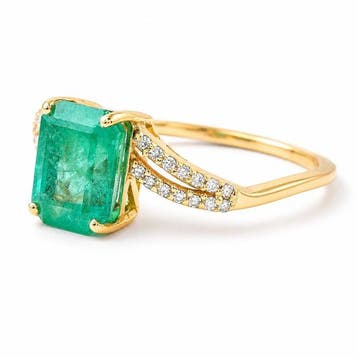 Zonder minimumprijs - Ring - 14 karaat Geel goud - 1.77ct., Handtassen en Accessoires, Ringen, Nieuw