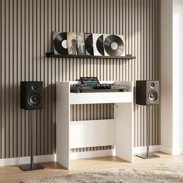 vidaXL DJ Tafel Wit 102 x 45 x 102 cm Bewerkt hout, Verzenden, Nieuw