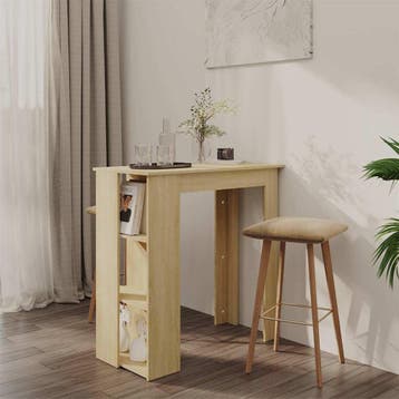 vidaXL Bartafel met schap 102x50x103,5 cm hout sonoma, Huis en Inrichting, Verzenden, Nieuw
