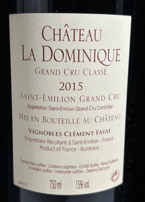 2015 Château La Dominique - Saint-Émilion Grand Cru Classé -, Collections, Vins