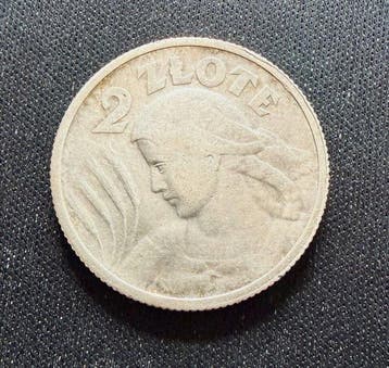 Polen. 2 Zloty 1924 niwiarka / Paris Mint - Woman and Wheat