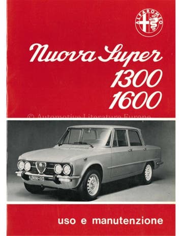 1975 ALFA ROMEO GIULIA NUOVA SUPER INSTRUCTIEBOEKJE