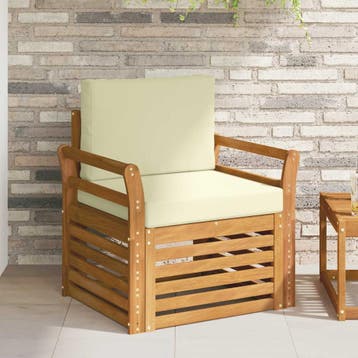vidaXL Buiten bank set Massief Acacia Hout en Polyester, Verzenden, Nieuw