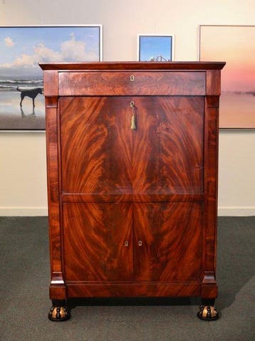 Secrétaire à abattant - Mahonie - Empire secretaire