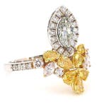 Bague tendance - 18 carats Or blanc - 2.30ct. tw. Couleurs