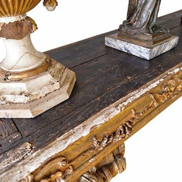 Wandtafel - Verguld hout - Monumentale console van 315 cm, Antiek en Kunst