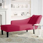 vidaXL Chaise longue met rechterarmleuning fluweel wijnrood, Verzenden, Nieuw