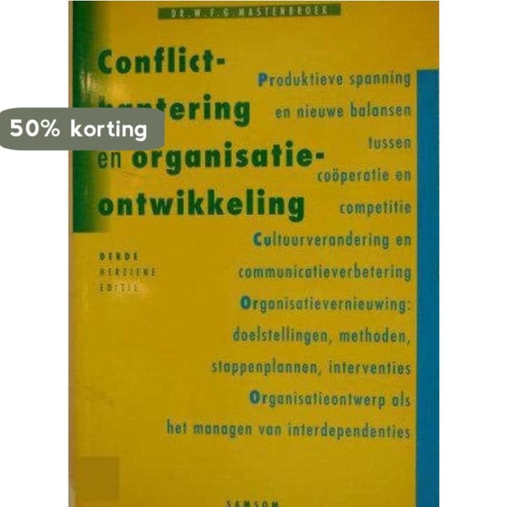 CONFLICTHANTERING ORG.ONTW 3E DR 9789014041322 Mastenbroek, Livres, Économie, Management & Marketing, Envoi