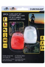 Dunlop LED fietslicht set (voor + achter) – inclusief batte, Verzenden, Nieuw
