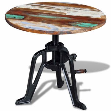 vidaXL Bijzettafel 60x(42-63) cm massief gerecycled hout en, Verzenden, Nieuw