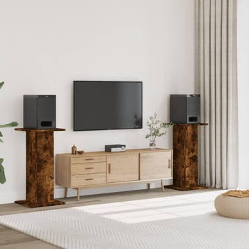 vidaXL Speakerstandaards 2 st 30x30x80 cm bewerkt hout, Verzenden