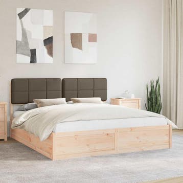 vidaXL Bedframe met Gevoerde Hoofdbord Taupe 180 x 200 cm, Verzenden, Nieuw