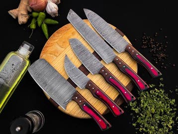 Keukenmes - Kitchen knife set - Lx 359 - Staal, Hout,