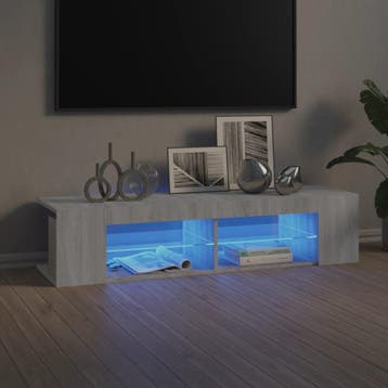 vidaXL Tv-meubel met LED-verlichting 135x39x30 cm grijs, Verzenden, Nieuw