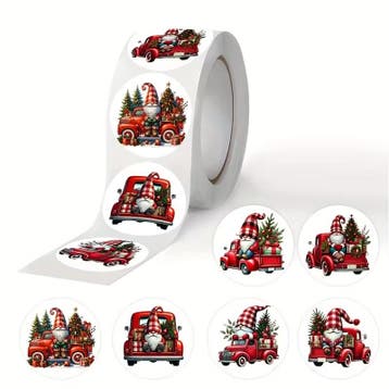Sluitstickers kerstetiketten kerststickers rode truck &, Nieuw